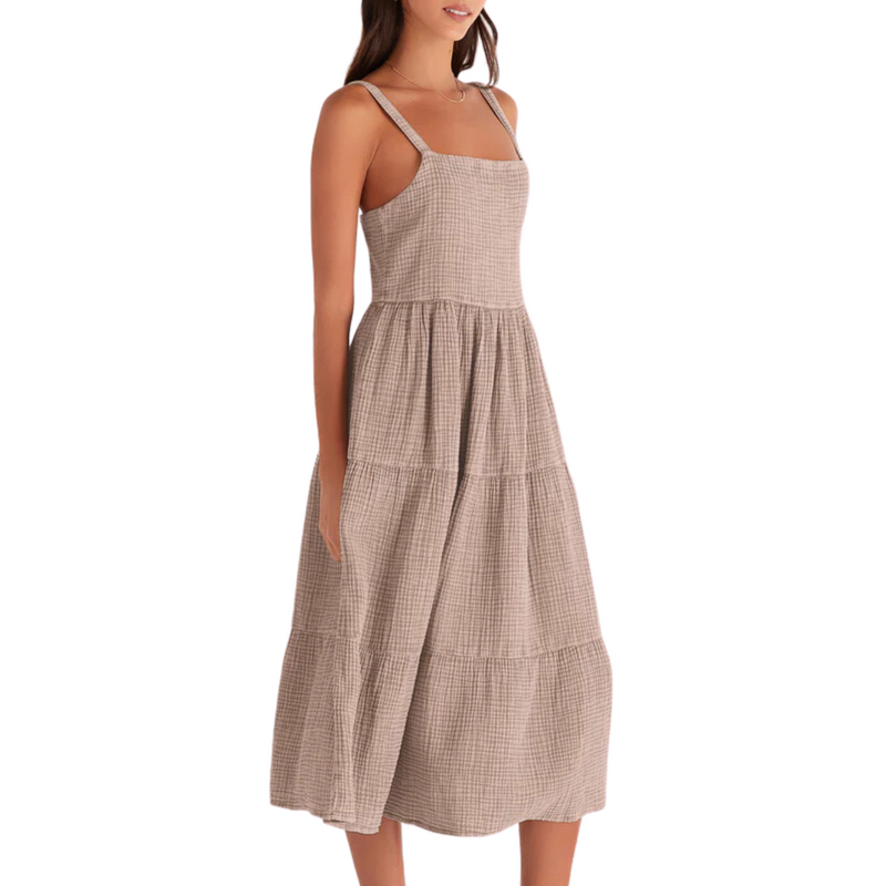 Z Supply Analise Gauze Midi Dress in Dune